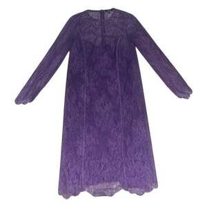 Worth New York Purple Lace Dress with Rhinestone Details